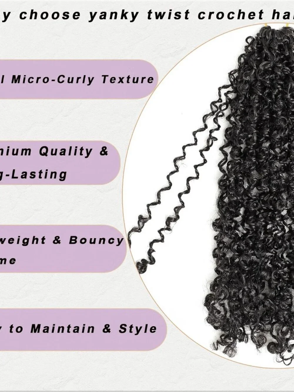 Liyate 8 Inch Yanky Twist Crochet Hair